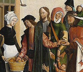 "De zeven werken van barmhartigheid" door de Meester van Alkmaar, 1504