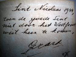 Schutblad met tekst in een boek van Jan van Nijlen