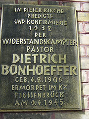 Gedenkplaat BonHoeffer